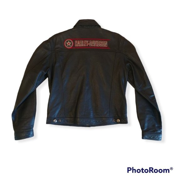 Women's Medium M Harley-Davidson Leather Jacket Embroidered - Picture 4 of 9
